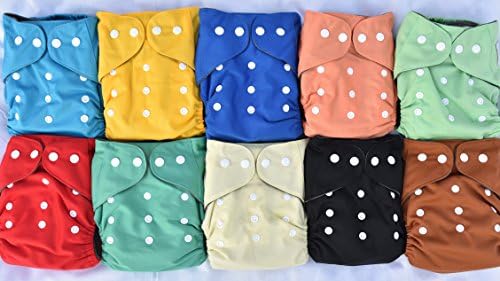 10 Pack Pocket Charcoal Bamboo Cloth Diapers 4 Layer Inserts with 20 Inserts (2 Inserts Per Diaper)