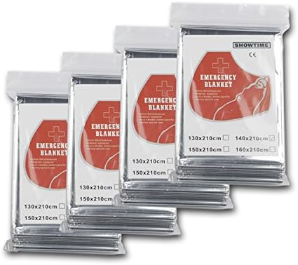 Emergency Blanket, Weatherproof, 90% Heat Retention, Multi-Purpose Foil Mylar Thermal Survival Blanket, Perfect for Outdoor, First Aid, Marathon