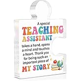 Teacher Assistant Gifts for Women Men Coworkers, Appreciation Gifts for Teachers Aides, Paraeducator, Teacher Assistant Thank You Gift Acrylic Puzzle Plaque Sign Office Desk Decor