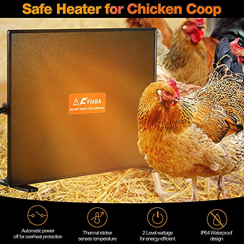 Fiada Chicken Coop Heaters, 100/200W Adjustable Wattage UL Tested