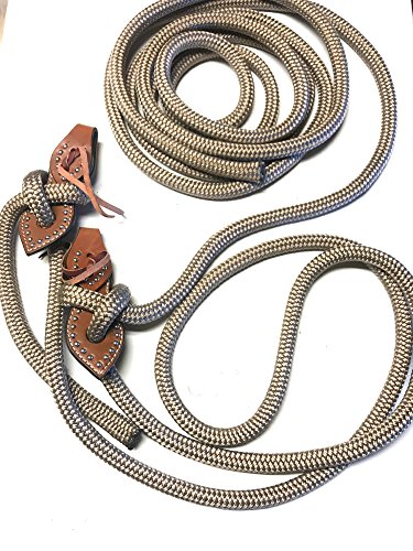 mecate rein yacht rope with slobber strap tan