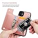 Vaburs Compatible with iPhone 11 Case Wallet with Card Holder, Embossed Butterfly Premium PU Leather Double Magnetic Buttons Flip Shockproof Protective Cover for iPhone 11 6.1 Inch(Rose Gold)