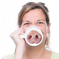 LifeCom Interesting Mugs, Pig Nose Coffee Tea Mug Cup - Funny Gifts for Colleagues and Friends