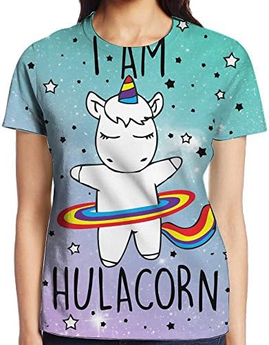 Hulacorn Full 3D Sublimation T-Shirt Full 3D For Female Casual Unisex 3d Digital Printed T Shirts Graphic M