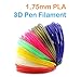 3D Pen Filament Refills, PACKGOUT 3D PLA Filament 1.75 mm Printer Pen Plastic of 7 Colours Linear 230 Feet (No Odor and Fumes)