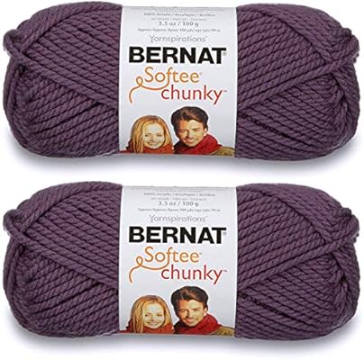2 Pack Bernat Softee Chunky Yarn Dark Mauve Single Ball