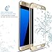Ness-shop - Galaxy S7 Edge Screen Protector, S7 Edge Tempered Glass Full Coverage 3D Curved High Definition Ultra Clear Film Anti-Bubble Screen Protector for Samsung Galaxy S7 Edge – Gold