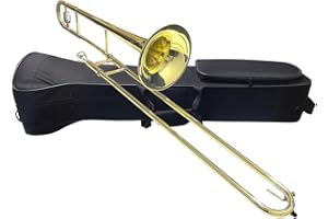 CLIFTON Trombone Bb Tenor Slide B Flat Gold Plated Brass Trombone for Beginners and Students