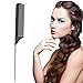 Rat Tail Combs Pin Tail Comb For Women Hair Styling Carbon Fiber And Heat Resistant Teasing Metal With Non-Skid Paddle Black