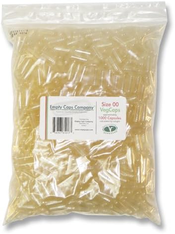 1000 Empty Vegetarian Vegetable Veg Capsules Size 00 Clear