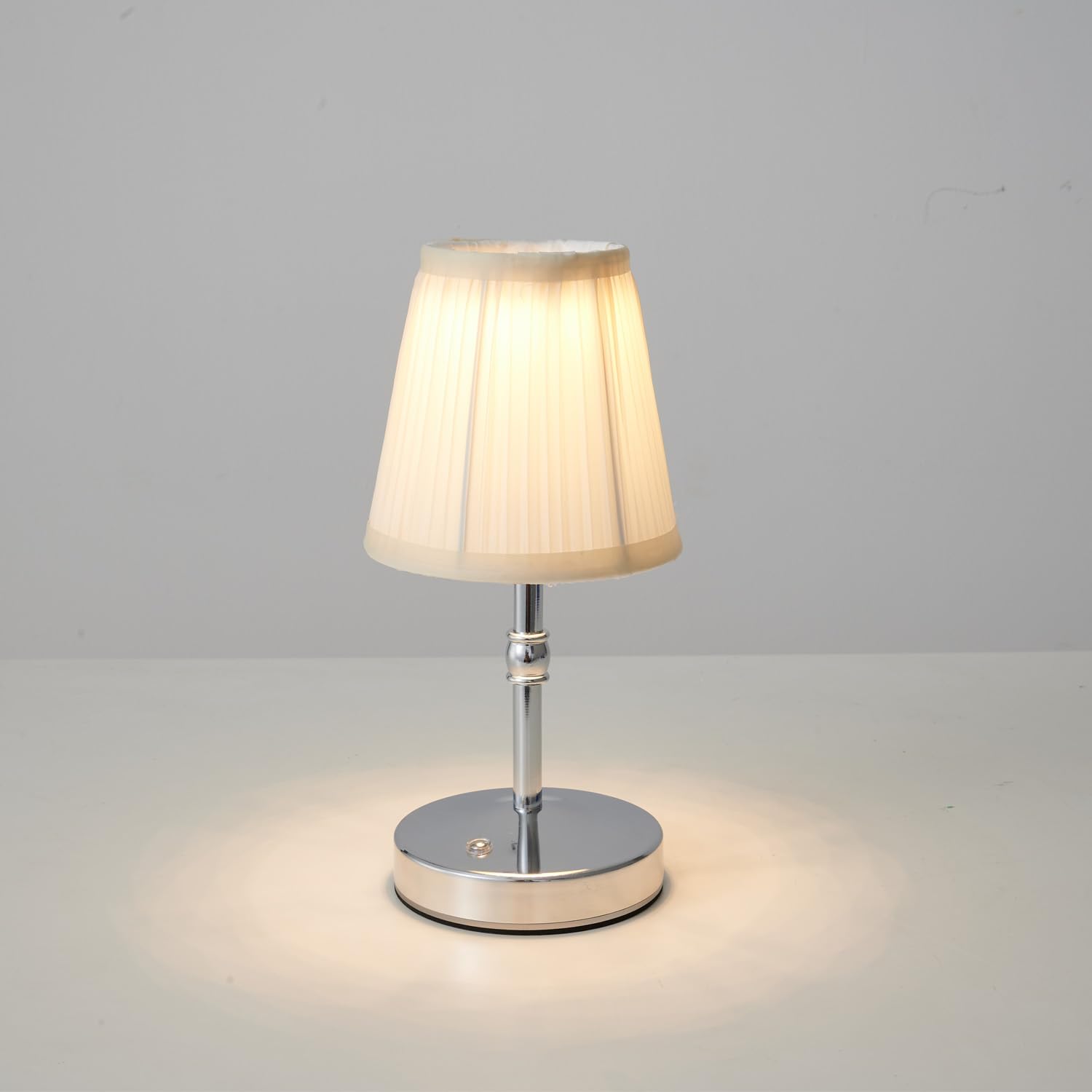 Photo 1 of KPSHINE 3000 mah Battery lamp,5W LED Small Touch Lamps,3 Color Temperature Dimmable Rechargeable Lamp,Cordless Lamp for Kitchen,Mini Lamps for Small Spaces (Chrome)