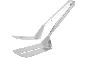 Kitchen Cooking Tong, Stainless Steel Grilling Steak Clip Multifunctional Locking Food Flipping Spatula Clamp for BBQ Pizza B