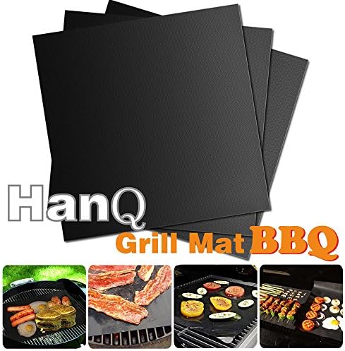 Professional Gas Grill Mats Reusable BBQ Grill Mat 100% Nonstick Baking Mat Grill Accessories Easy to Clean Set Of 3 (3)