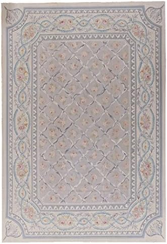 Pasargad Aubusson Hand-Woven New Zealand Wool Area Rug- 9' 9" X 14' 3"
