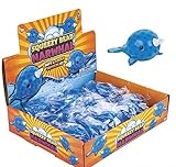 Narwhal Shaped Squishies | Blue Narwhal Squeezy Beads (12 PCK)
