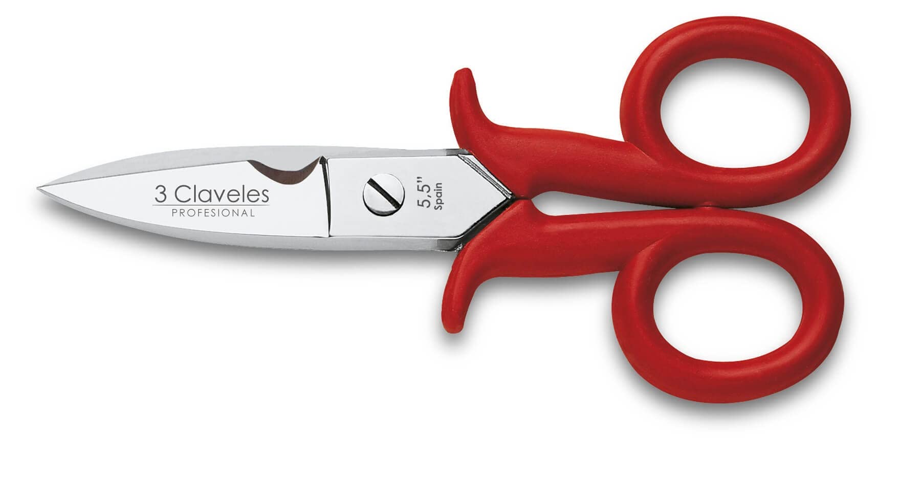3 Claveles 5.5" Electrician's Scissors - Red