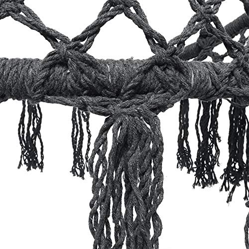 Xhtoe Schaukelstuhl, Hängesessel, Seil-Hängematte, für Zuhause, Garten, drinnen und draußen, maximale Belastung 120 kg – Bild 7