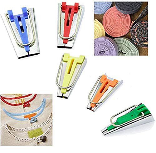 5 Size Bias Tape Maker Tools Set 6mm 9mm 12mm 18mm 25mm Fabric DIY Sewing Quilting Bias Binding Maker Kit by LNKA - Thumbnail 2