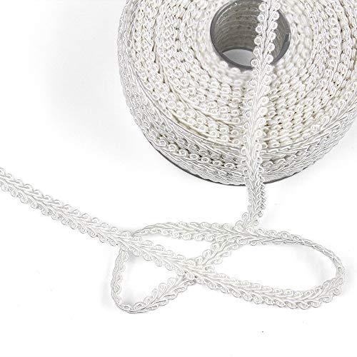 3 Yards of QUETA Narrow White Viscose-Rayon Corded Trim, Made in Germany