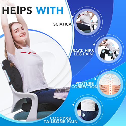 QUTOOL Orthopedic Seat Cushion and Lumbar Support Pillow for Office