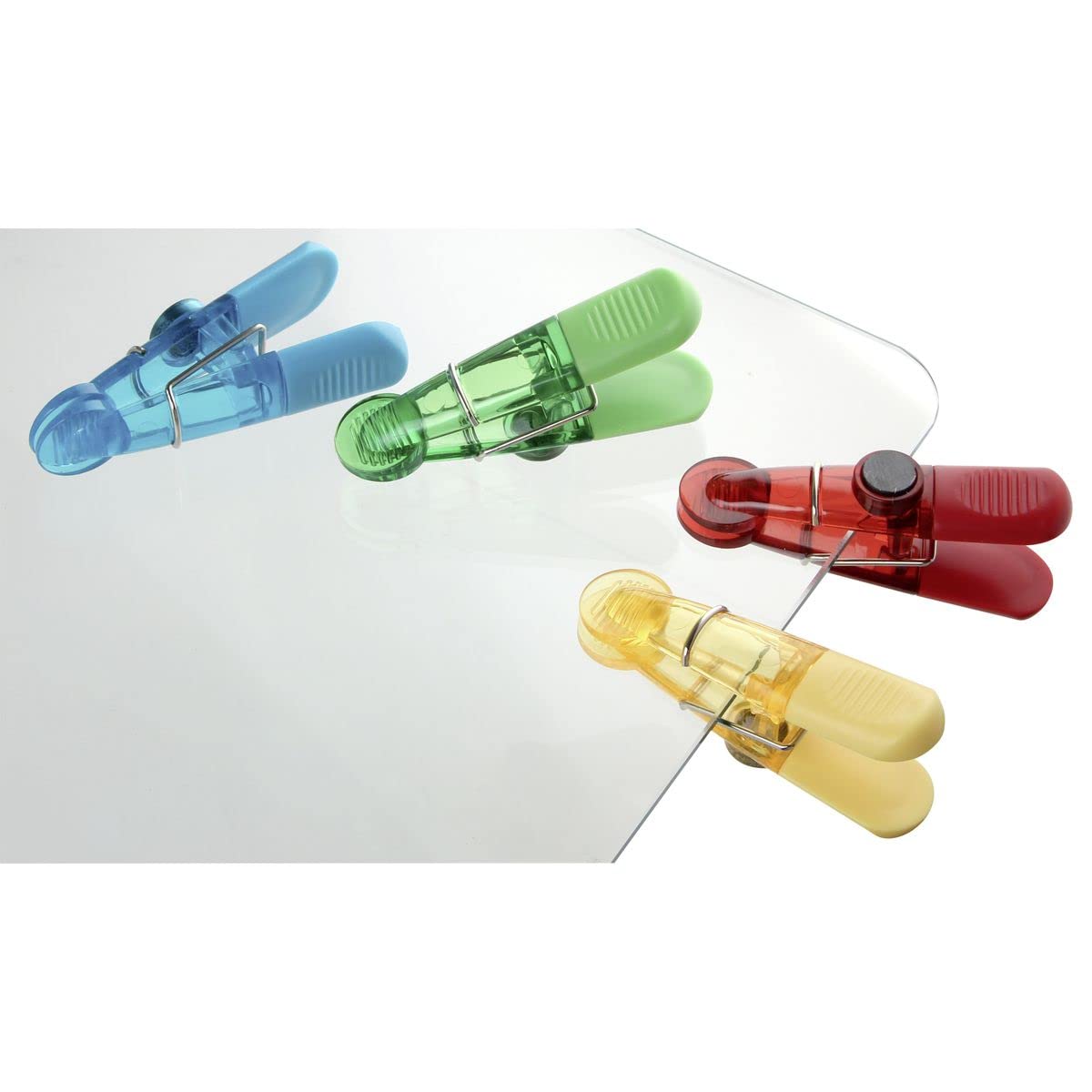 Fackelmann Magnetic Clips Set of 4, Red/Yellow/Blue/Green
