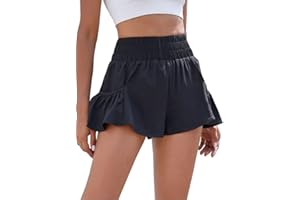 BMJL Womens High Waisted Shorts Athletic Running Shorts Workout Gym Quick Dry Flowy Shorts with Pockets