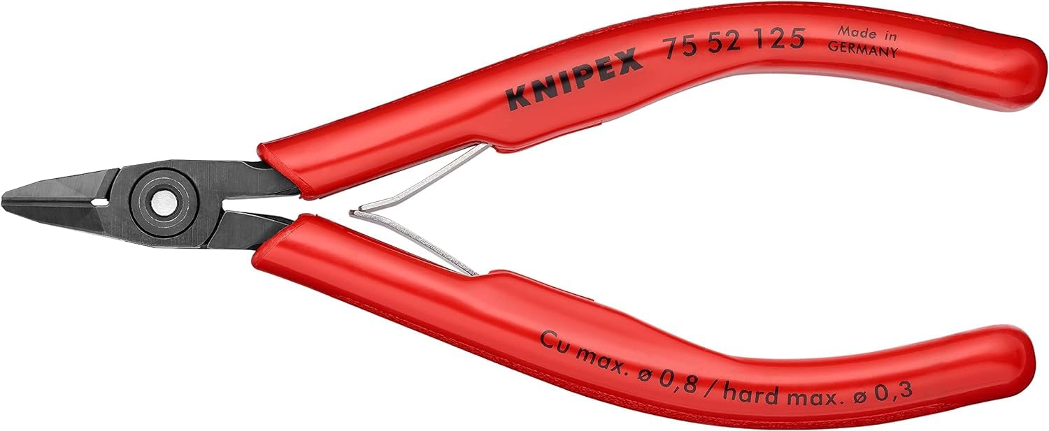 KNIPEX Electronics Diagonal Cutter with Plastic Handles 125 mm, 75 52 125