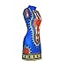 Womens Traditional African Dresses Vintage Bohemian Clothes Summer Sleeveless Shift Dress Blue