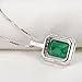 Newshe Pendant Necklace Jewelry for Women 14K Rose Gold Heart Crystle Gemstone 925 Sterling Silver Blue White AAAAA Cz (Green Stone Necklace)