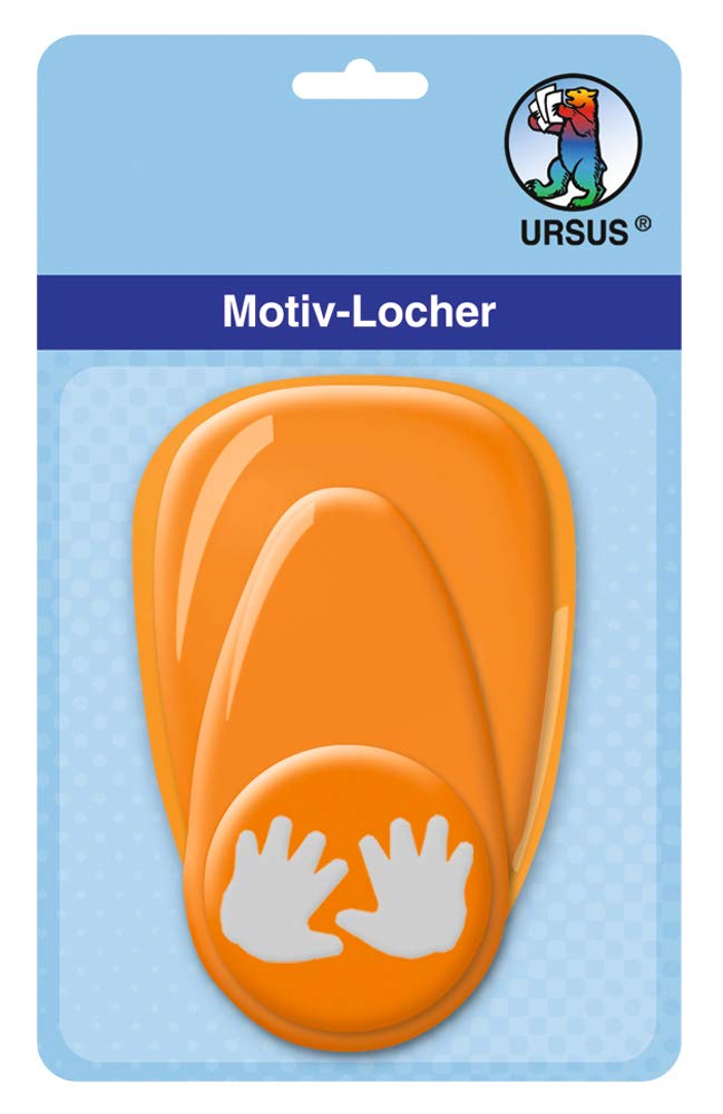 Ursus 19480062 – Motif Hole Punch with Lever Medium Baby Hands Approx. 25.4 mm Orange