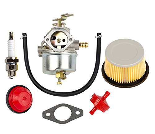 HIFROM 632334 Carburetor Carb Kit with 30727 Air Filter Fuel Filter Primer Bulb for Tecumseh HM70 HM80 Snow Blower