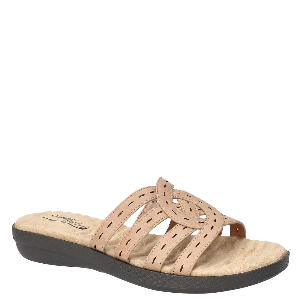 Easy Street Women’s Cammie Slide Sandal, Nude, 9.5 Wide