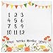 Baby Monthly Milestone Age Blanket - Boy + Girl. Baby Shower Gift Idea! First Days, Weeks, Months, Years. Large Photo Prop for Newborn, Infant, Or Toddler. Mom & Dad Keepsake. (Floral)