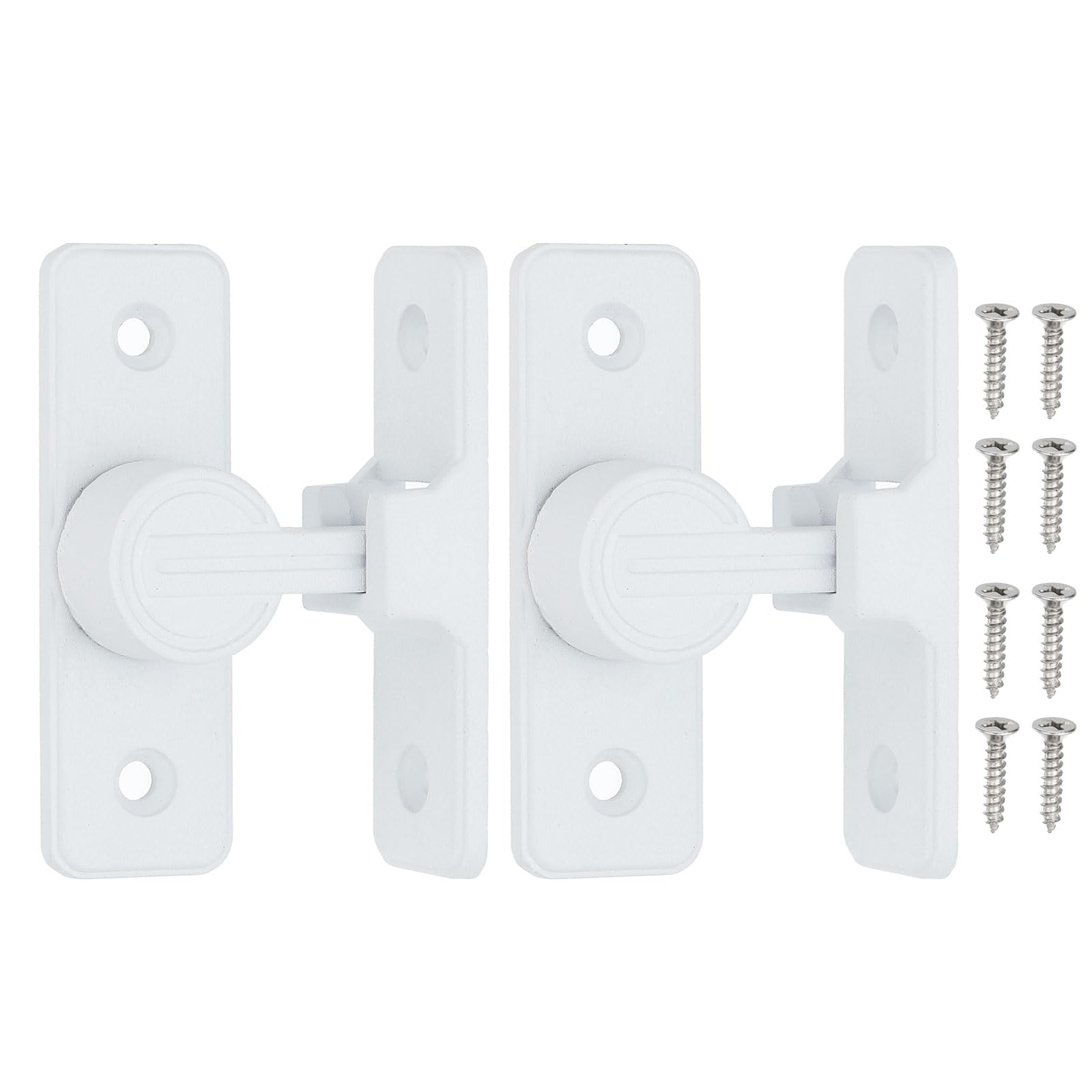PATIKIL 90 Degree Barn Door Lock, 2 Pack Flip Latches Zinc Alloy Safety Sliding Door Bolt Latch Lock for Garden Garage Bathroom Gate, White
