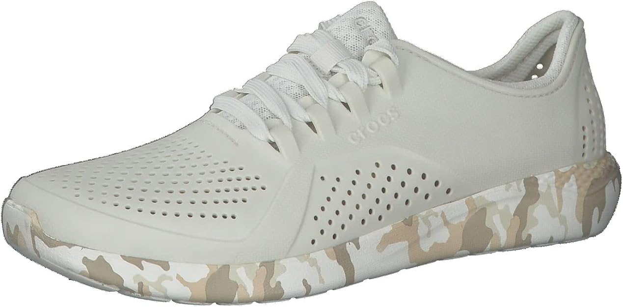 Crocs Women's LiteRide Pacer Sneakers, Camo/Almost White, 6 Women