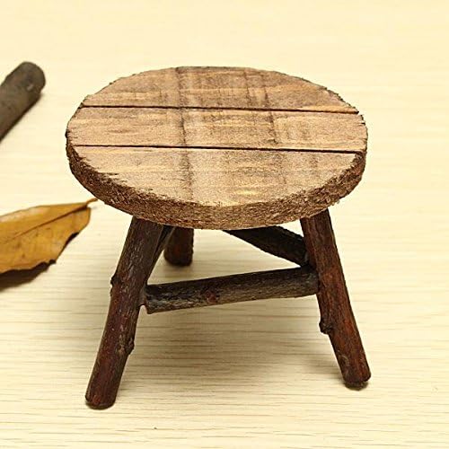 zilzol DIY Old wooden Mini Chair Mini Desk Photography Props Decoration Dollhouse Accessories Home Ornament Craft