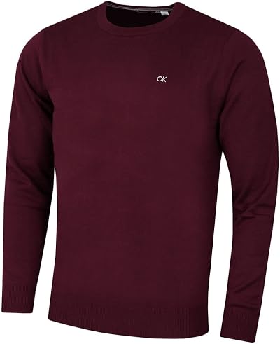 Calvin Klein Mens Crew Neck Sweater French Burgundy L