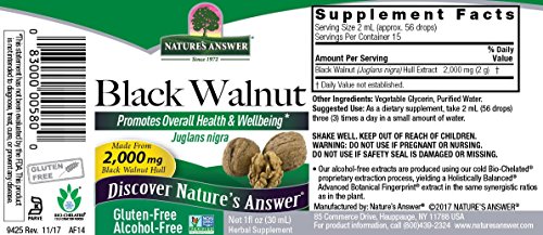 Nature's Answer Walnut Green Hulls | Promotes a Healthy Intestinal Environment & Overall Good Health & Well-being | Gluten-Free, Alcohol-Free, Kosher Certified & No Preservatives 1oz