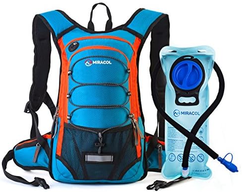MIRACOL Hydration Backpack with 2L Water Bladder, Thermal Insulation Pack Keeps Liquid Cool up to 4 Hours, Perfect Outdoor Gear for Skiing, Running, Hiking, Cycling