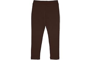 Lilax Girls' Basic Solid Full Length Cotton Soft Leggings