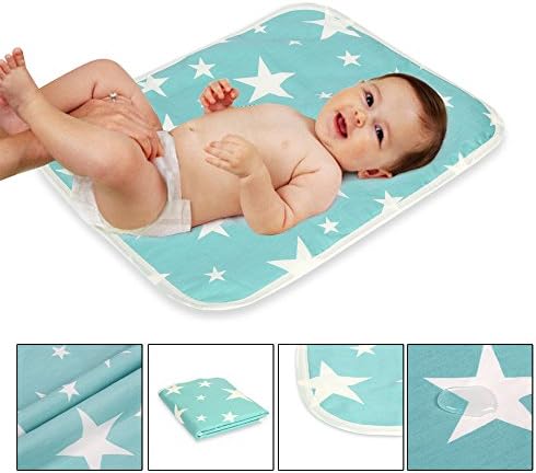 Waterproof Portable Changing Pad for Baby,Children&amp;Adults-Good for Home Use,Travel Needs&amp;Bed Protector by ZHCH (M, Star)