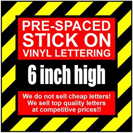 5 Characters 6 inch 152mm high pre-spaced stick on vinyl letters & numbers(GOLD (Satin finish))