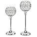 Easeurlife Silver Crystal Candle Holders Set of 2 Pack(Silver, 11.8