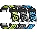 SKYLET Compatible with Fitbit Charge 2 Bands, 3 Pack Breathable Silicone Replacement Sport Wristbands Compatible with Fitbit Charge 2 with Secure Watch Clasp Men Women Large Small