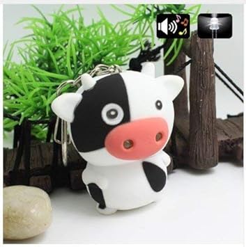 Kuh Kalb Schlüsselanhänger Figur mit LED und Sound (Muh)