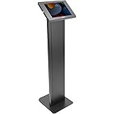 Mount-It! Anti-Theft Tablet Floor Stand Kiosk, Commercial Floor Kiosk with Universal Enclosure, Locking Tablet Stand for iPad Gen 7–11 (A16), Pro & Air, 10.2" & 10.9", Black