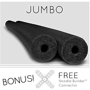 2 Pack Oodles Monster 55 Inch x 3.5 Inch Jumbo Swimming Pool Noodle Foam Multi-Purpose Black