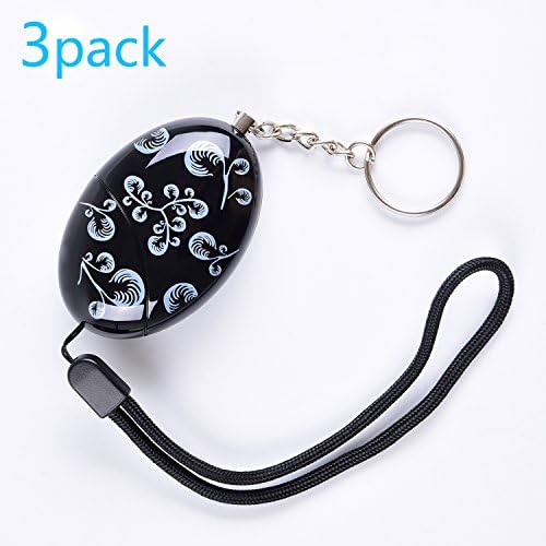 120Db Emergency Personal Alarm Keychain/the Wolf Alarm/Elderly/kids Safety/Attack/Protection/Self Defense Electronic,Adventurer,Bag Decoration,Fulfillment By Amazon(Black 3 Pack)