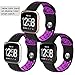 Wepro Bands Compatible with Fitbit Versa SmartWatch, Watch Silicone Replacement Band for Women Men Kids, Small, Black on Plum