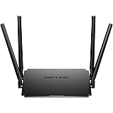WAVLINK AC1200 WiFi Router Dual Band Wireless Internet Router with Dual Band 2.4GHz +5GHz, 100Mbps WAN/LAN Ethernet Ports, 4 